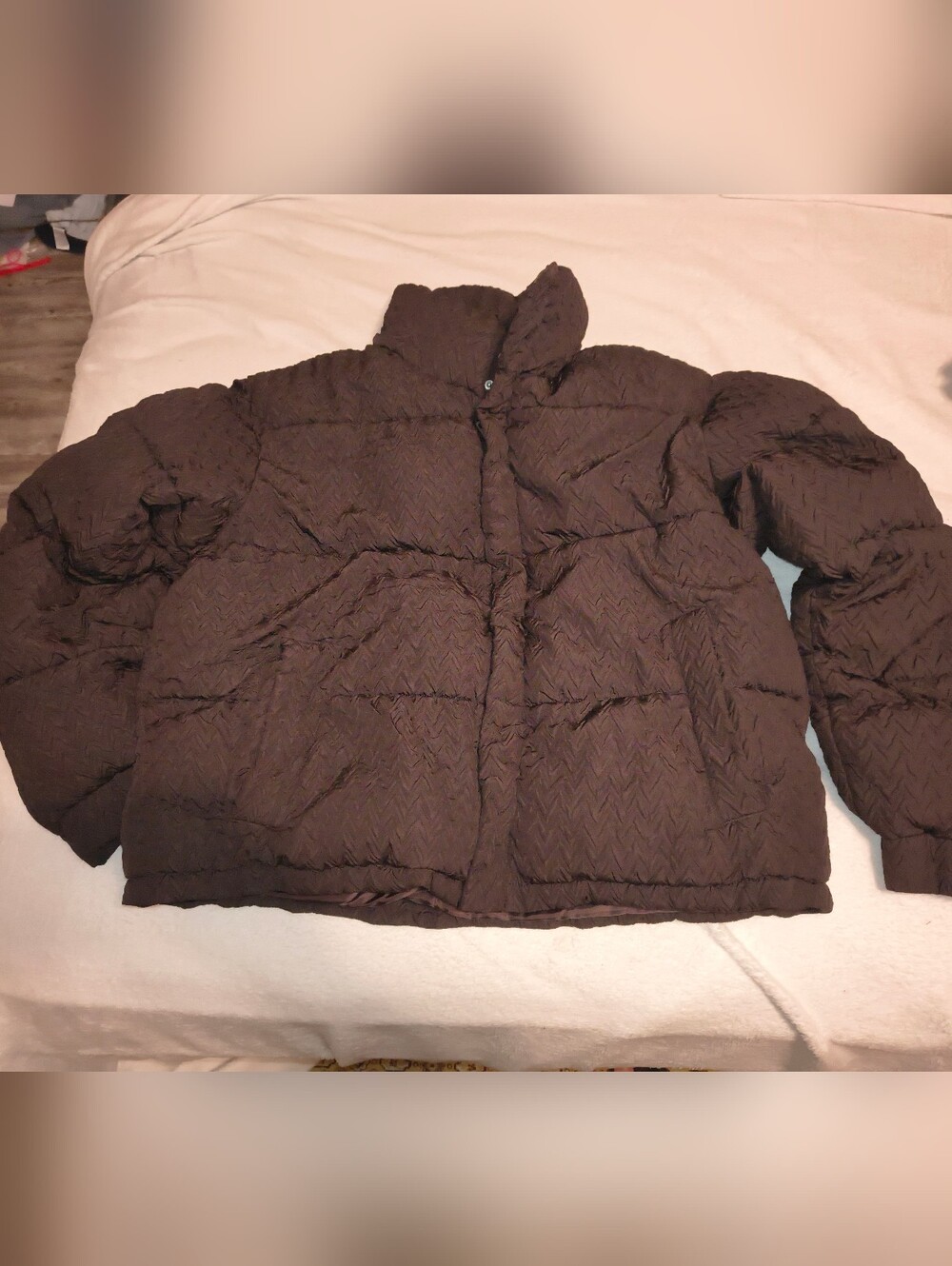 NOVAMEN Men's Brown Hooded Puffer Jacket – Size XL